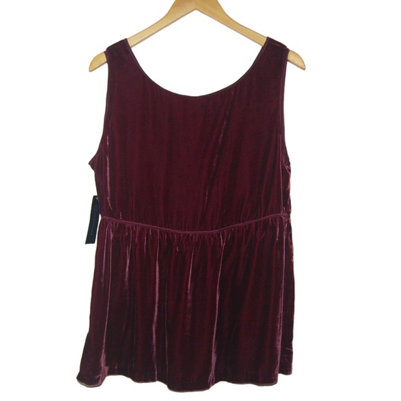 NWT beautiful crushed velvet deep burgundy color top. So soft!! - Picture 5 of 8